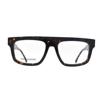 Dark Tortoise Bold Flat Top Glasses for Women V048 – front view