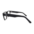Black Wide Rectangle Glasses with Wine Lining for Women V049 – side profile showing the temple