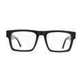 Black Wide Rectangle Glasses with Wine Lining for Women V049 – front view