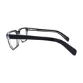 Black and Crystal Geometric Glasses for Women V051 – side profile showing the temple