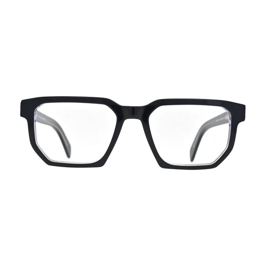 Black and Crystal Geometric Glasses for Women V051 – front view