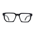 Solid Black Geometric Glasses for Women V052 – front view