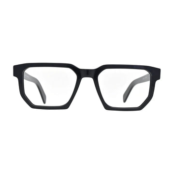 Solid Black Geometric Glasses for Women V052 – front view