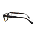 Dark Tortoise Small Rectangle Glasses for Women V054 – side profile showing the temple