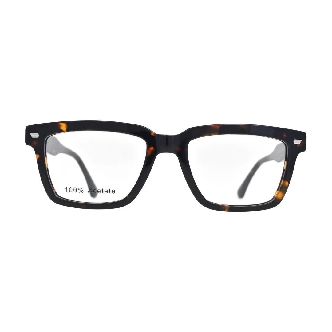 Dark Tortoise Small Rectangle Glasses for Women V054 – front view