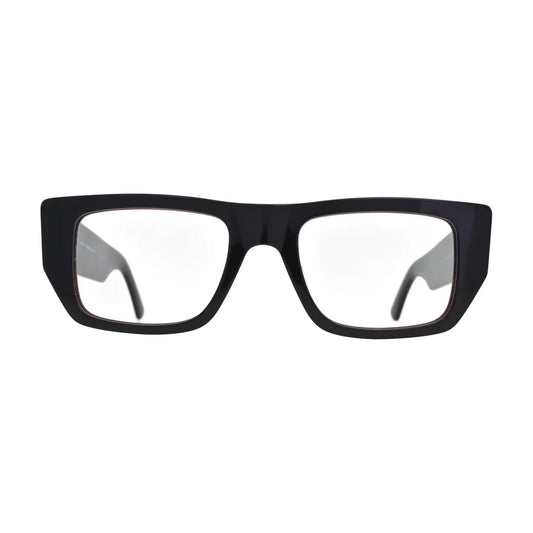 Black Chunky Wide-Temple Glasses for Women V055 – front view