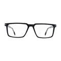 Black and Crystal Slim Rectangle Glasses for Women V057 – front view