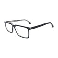 Black and Crystal Slim Rectangle Glasses for Women V057 – angled side view
