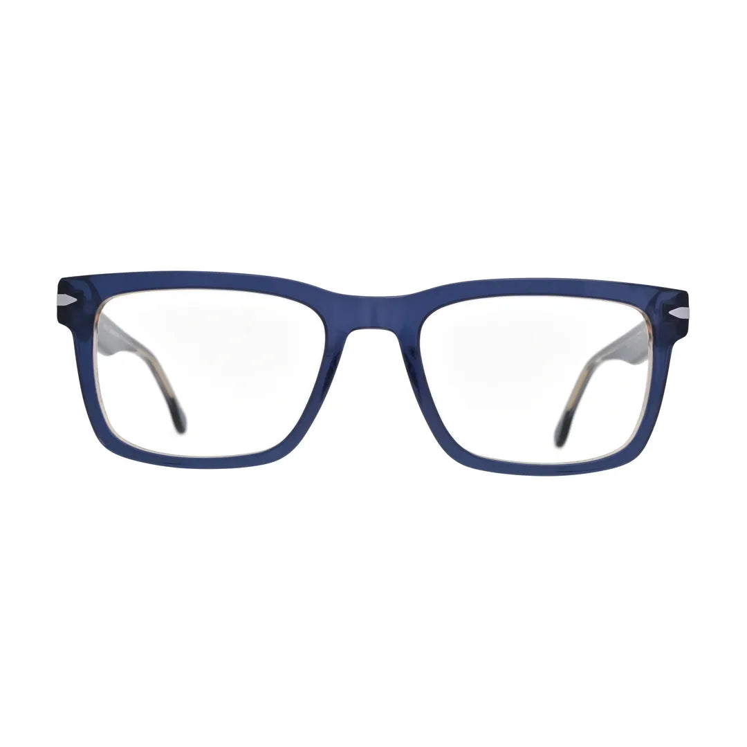 Navy Blue Translucent Rectangle Glasses for Women V058 – front view
