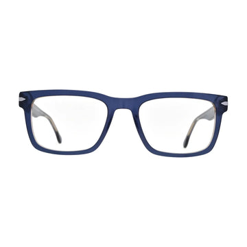Navy Blue Translucent Rectangle Glasses for Women V058 – front view