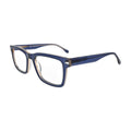 Navy Blue Translucent Rectangle Glasses for Women V058 – angled side view