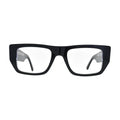 Black and Crystal Chunky Wide-Temple Glasses for Women V060 – front view
