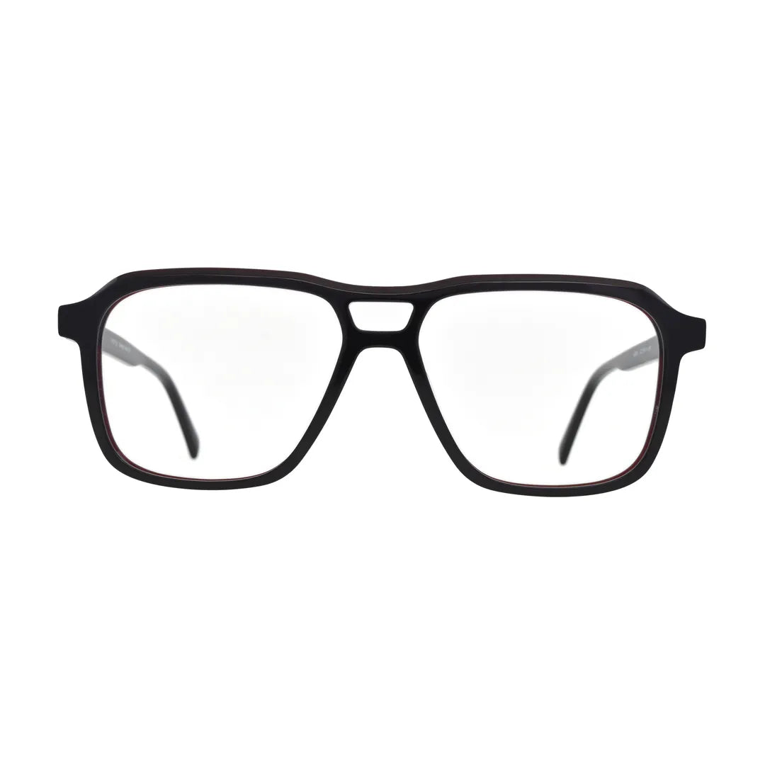 Black Double Bridge Aviator Glasses for Women V061 – front view