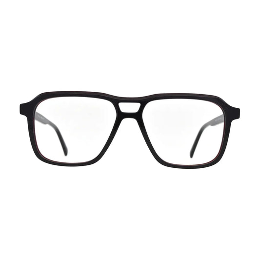 Black Double Bridge Aviator Glasses for Women V061 – front view