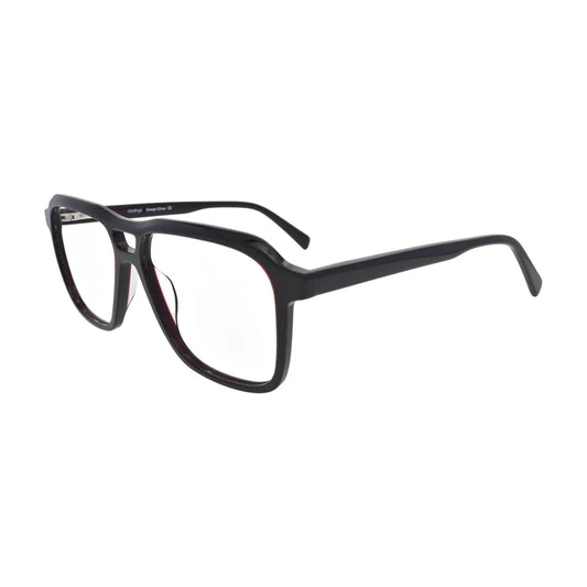 Black Double Bridge Aviator Glasses for Women V061 – angled side view
