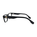 Black Small Rectangle Glasses with Gold Temple Emblem for Women V063 – side profile showing the temple