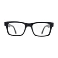 Black Small Rectangle Glasses with Gold Temple Emblem for Women V063 – front view