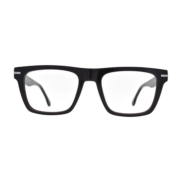 Black Square Glasses with Silver Bar Rivets for Women V064 – front view