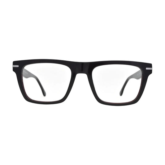 Black Square Glasses with Silver Bar Rivets for Women V064 – front view