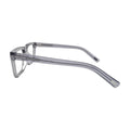 Crystal Grey Flat Top Square Glasses for Women V065 – side profile showing the temple
