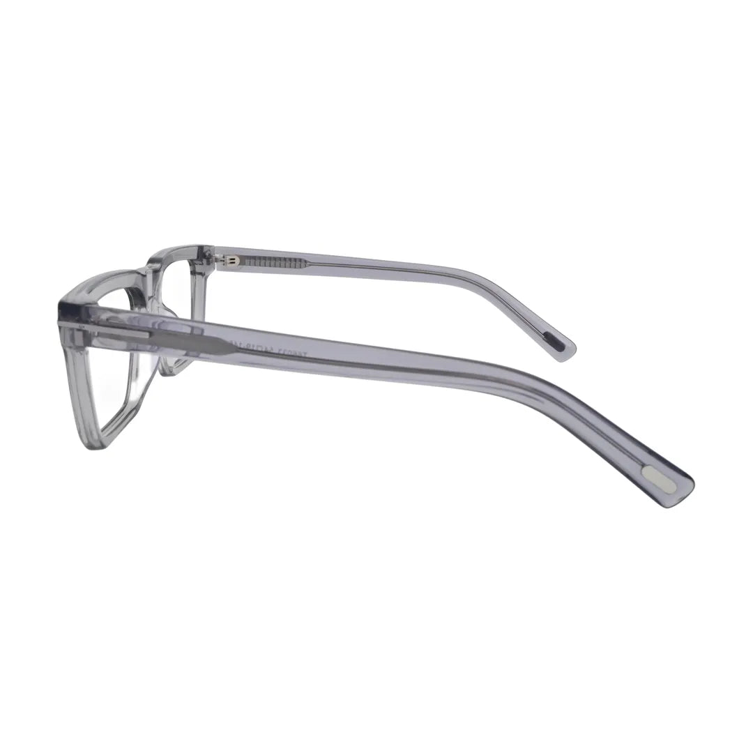 Crystal Grey Flat Top Square Glasses for Women V065 – side profile showing the temple