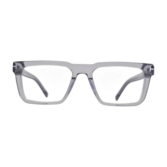 Crystal Grey Flat Top Square Glasses for Women V065 – front view