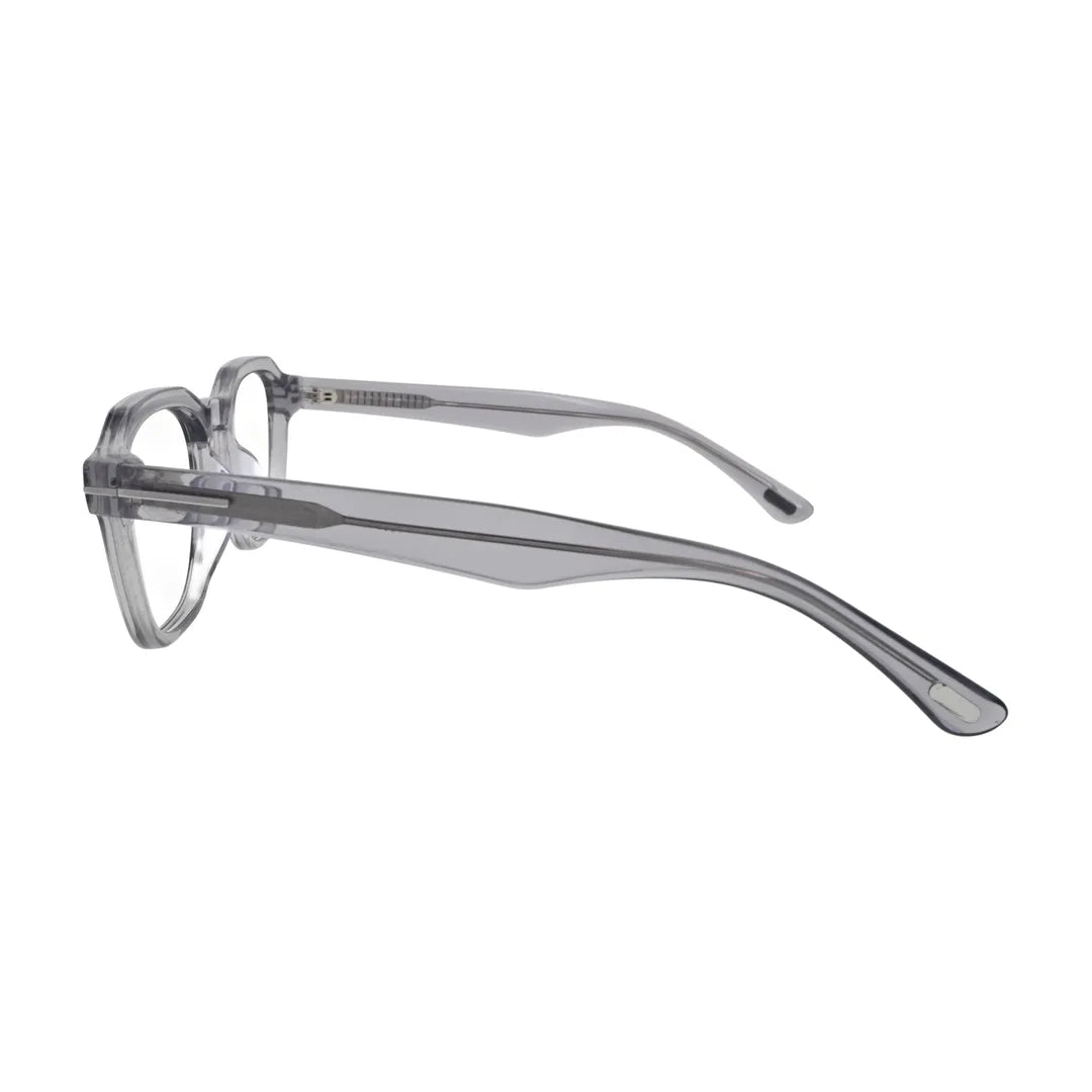 Crystal Grey Panto Glasses for Women V066 – side profile showing the temple