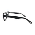 Black Panto Glasses with Metal Temple Bars for Women V067 – side profile showing the temple