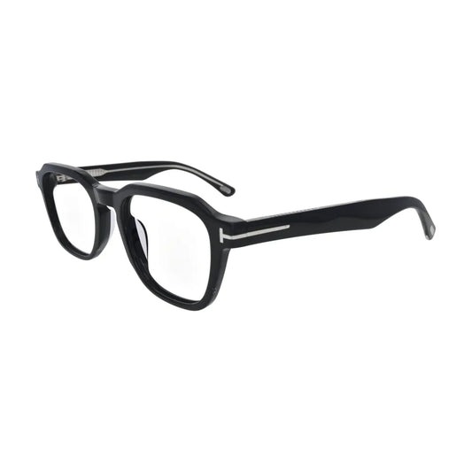Black Panto Glasses with Metal Temple Bars for Women V067 – angled side view