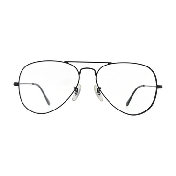 Black aviator eyeglasses N092 with double bridge, front view