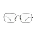 Black metal frame glasses N089, soft rectangle shape, front view