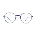Blue round eyeglasses N100, navy panto frame, front view