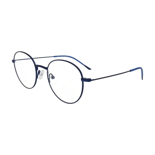 Blue round eyeglasses N100, side view with blue tips