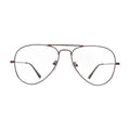 Brown aviator glasses N095 in dark brown metal, front view