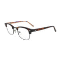 Tortoise clubmaster glasses N101, side view showing patterned temple