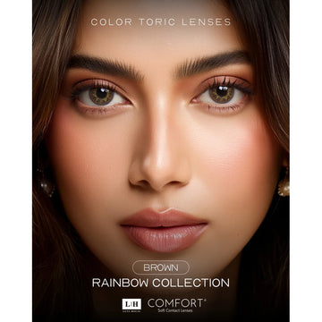 Comfort Rainbow Brown Color Toric Contact Lenses