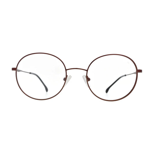 Copper round glasses N099 in thin metal, front view