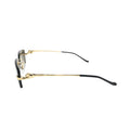 Side profile of Cartier CT0430S001 showing gold sculptured Panthère body along temple arm and black acetate tip with Cartier engraving