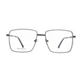 Dark grey metal frame glasses N087, rectangle shape, front view