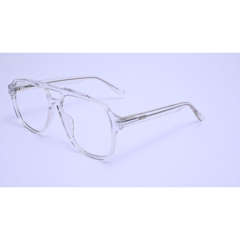 Bold and clear with a modern oversized look, this transparent frame makes a confident statement.