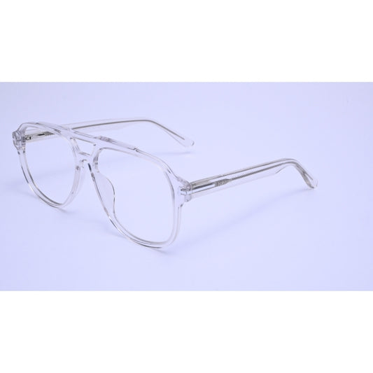 Bold and clear with a modern oversized look, this transparent frame makes a confident statement.