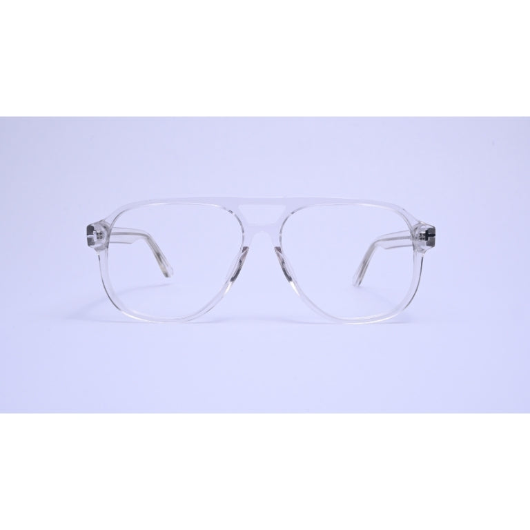 Bold and clear with a modern oversized look, this transparent frame makes a confident statement.