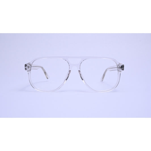 Bold and clear with a modern oversized look, this transparent frame makes a confident statement.