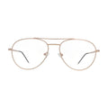 Gold aviator glasses N091 with double bridge, front view