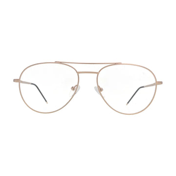 Gold aviator glasses N091 with double bridge, front view