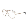 Gold aviator glasses N091, side view with black tips