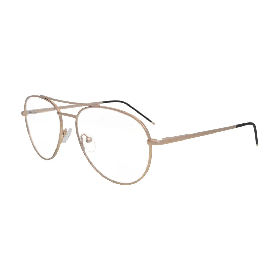 Gold aviator glasses N091, side view with black tips