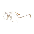 Light gold rectangle glasses N088, side view with beige tips