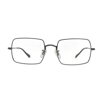 Grey rectangular eyeglasses N090 in gunmetal metal, front view