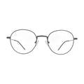 Grey round metal glasses N098, panto shape, front view